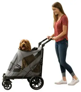 Pet Gear NO-Zip Stroller, Push Button Zipperless Dual Entry, for Single or Multiple Dogs
