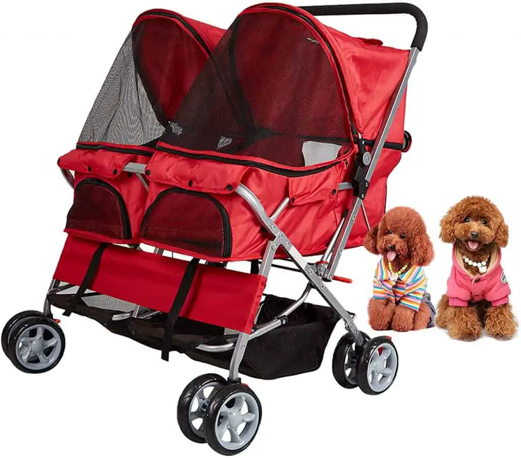 Double dog strollers with two baskets The Best of Breeds