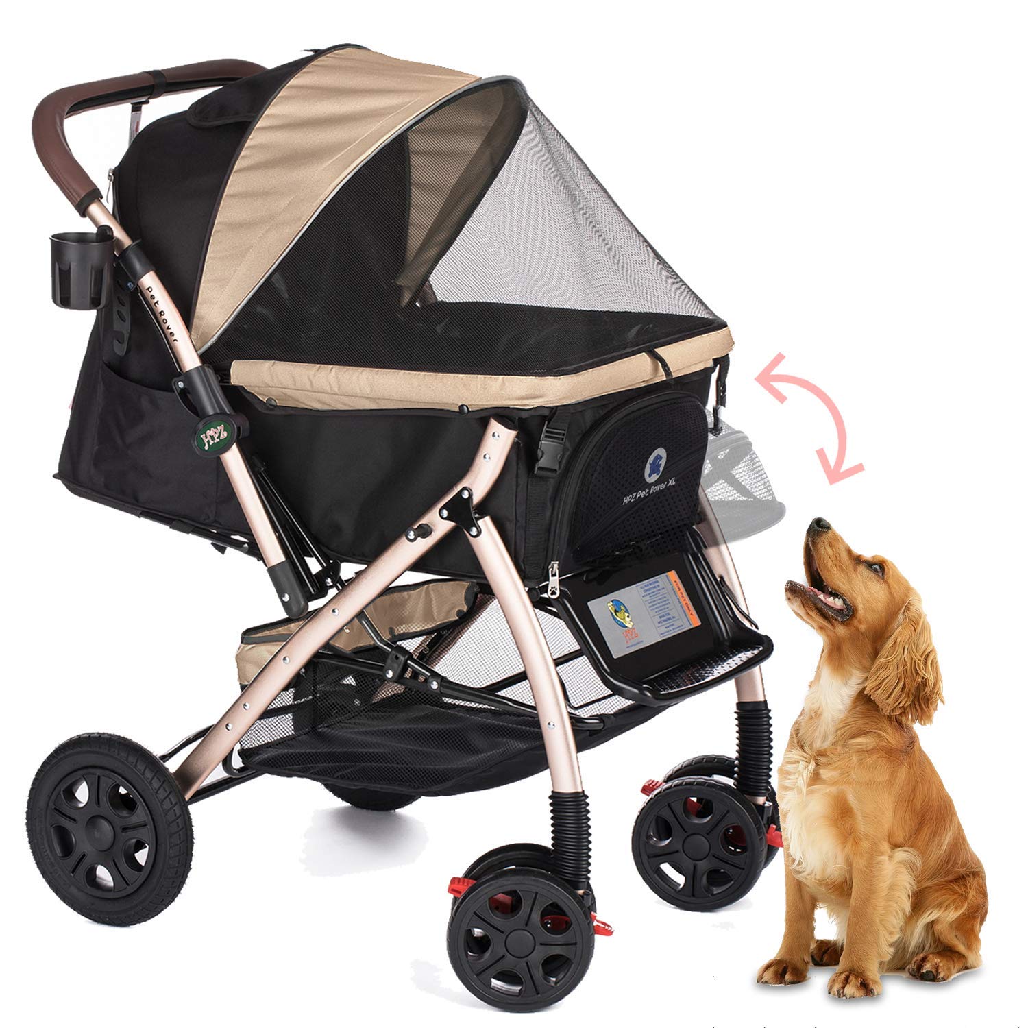 HPZ Pet Rover XL Extra-Long Premium Heavy Duty Dog Stroller