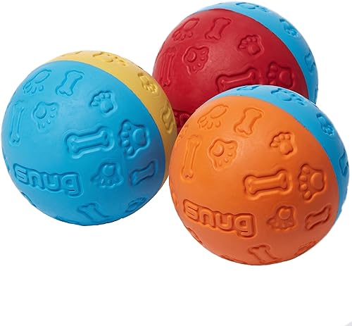 Snug Rubber Dog Balls - Virtually Indestructible (3 Pack)