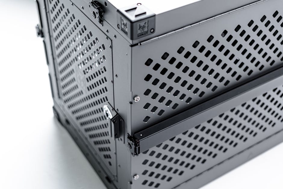 High-quality dog crate with modern sleek design and durability.