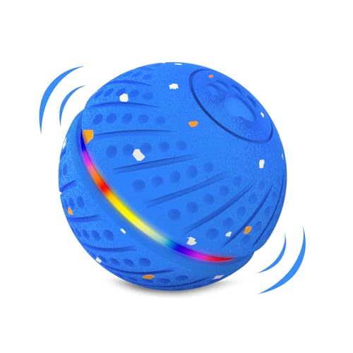 Interactive Dog Toys Dog Ball for Small Medium Dogs – 3 Smart Play Modes Bouncing Interactive Pet Toy, Durable E-TPU Material with RGB Lights, Self-Rolling Toy to Relieve Dog Boredom and Anxiety